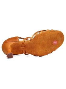 Nữ Bện Chi Tiết Dây Đeo Mắt Cá Chân Giày Sandal Gót Điêu Khắc, Giày Sandal Mùa Hè Màu Nâu Quyến Rũ Cho Sàn Nhảy - màu nâu - Xem 3