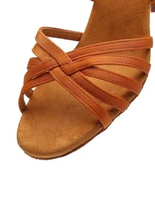 Nữ Bện Chi Tiết Dây Đeo Mắt Cá Chân Giày Sandal Gót Điêu Khắc, Giày Sandal Mùa Hè Màu Nâu Quyến Rũ Cho Sàn Nhảy - màu nâu - Xem 4