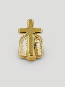 Cross Design Dental Brace Jewelry - Yellow Gold - View 3