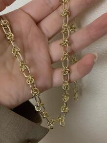 Minimalist Chain Necklace - Yellow Gold - View 3
