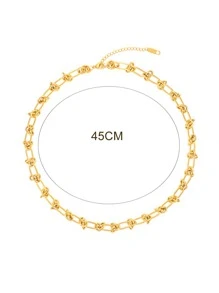 Minimalist Chain Necklace - Yellow Gold - View 4