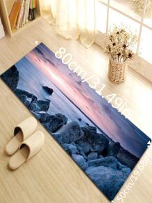 1入組大海圖案現代滌綸防滑地毯適用於客廳和臥室 - 彩色 - 查看 5