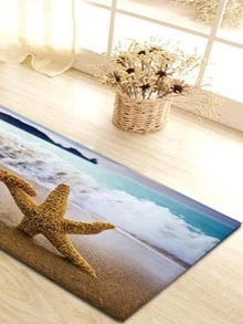 1 Sao Biển In Hình Thảm Polyester Hiện Đại Chống Trơn Trượt Sàn Cho Phòng Khách Và Phòng Ngủ - Nhiều màu - Xem 3