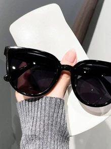 1 件男女通用圆框厚框时尚眼镜，时尚装饰眼镜，适合夏季海滩度假、户外、旅行