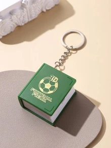 1入組隨機圖案3D可折疊書迷你鑰匙圈,拼圖減壓創意鑰匙圈 - 彩色 - 查看 2