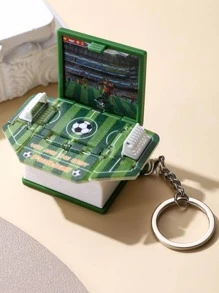 1入組隨機圖案3D可折疊書迷你鑰匙圈,拼圖減壓創意鑰匙圈 - 彩色 - 查看 6