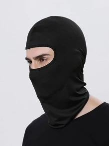 Solid Balaclava Cap - Black - View 1