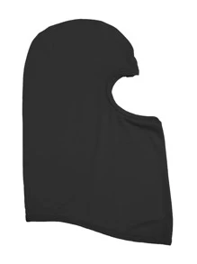 Solid Balaclava Cap - Black - View 3