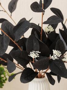 1 件人造桉树茎黑色人造花银元桉树叶植物桉树枝绿植用于花卉婚礼花束花瓶家居办公室装饰插花、情人节、礼物 - 黑色 - 查看 6