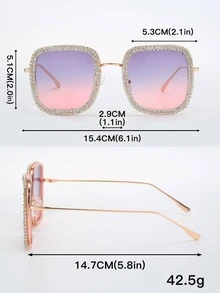 Trang trí bằng kim cương giả Khung vuông Kính thời trang Tròng kính màu kẹo Hoàn hảo cho các bữa tiệc, Trang phục & Quà tặng Phụ kiện đi biển Phụ kiện đi biển - Nhiều màu - Xem 4