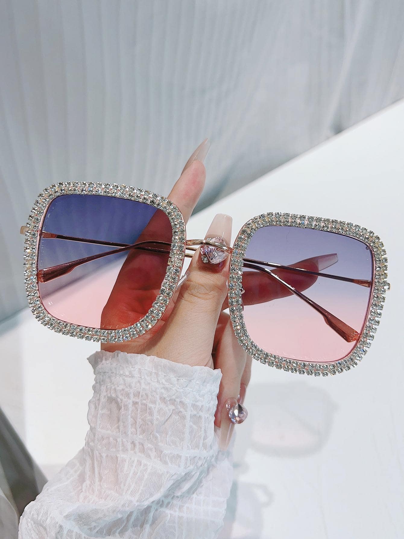 Trang trí bằng kim cương giả Khung vuông Kính thời trang Tròng kính màu kẹo Hoàn hảo cho các bữa tiệc, Trang phục & Quà tặng Phụ kiện đi biển Phụ kiện đi biển - Nhiều màu - Xem 1