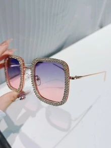 Trang trí bằng kim cương giả Khung vuông Kính thời trang Tròng kính màu kẹo Hoàn hảo cho các bữa tiệc, Trang phục & Quà tặng Phụ kiện đi biển Phụ kiện đi biển - Nhiều màu - Xem 3