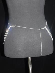 派对水钻装饰多层链条腰带背带万圣节夏季、学校秋季、秋季、万圣节 - 銀色 - 查看 3