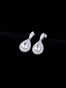 Rhinestone Decor Jewelry Set - Silver - View 3