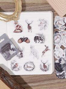 MO.CARD 46 miếng dán các loại in hình động vật, nhãn dán đa năng cổ điển cho đồ thủ công tự làm, tài khoản cầm tay - Nhiều màu - Xem 3