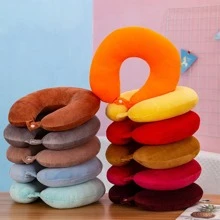 Gối Chữ U Gối Cổ Trại Gối Cổ Máy Bay Du Lịch Thường Chuẩn Bị Gối Cổ Cổ Gối Cột Sống Cổ Màu Ngẫu Nhiên Tóc - Nhiều màu - Xem 3