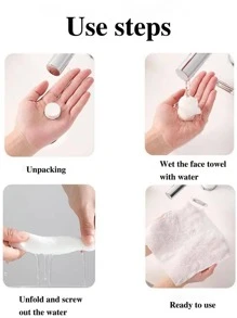 1 set Toalla de cara desechable compresión - Blanco - Ver 5