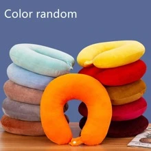 Gối Chữ U Gối Cổ Trại Gối Cổ Máy Bay Du Lịch Thường Chuẩn Bị Gối Cổ Cổ Gối Cột Sống Cổ Màu Ngẫu Nhiên Tóc - Nhiều màu - Xem 1