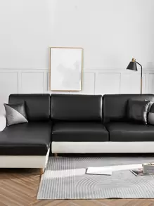 1pc Plain Waterproof Elastic Sofa Cover, All-Inclusive Anti-Stain Sofa Seat Cushion Cover, Four Seasons Universal Sofa Protector Against Cat Scratch - Black - View 4