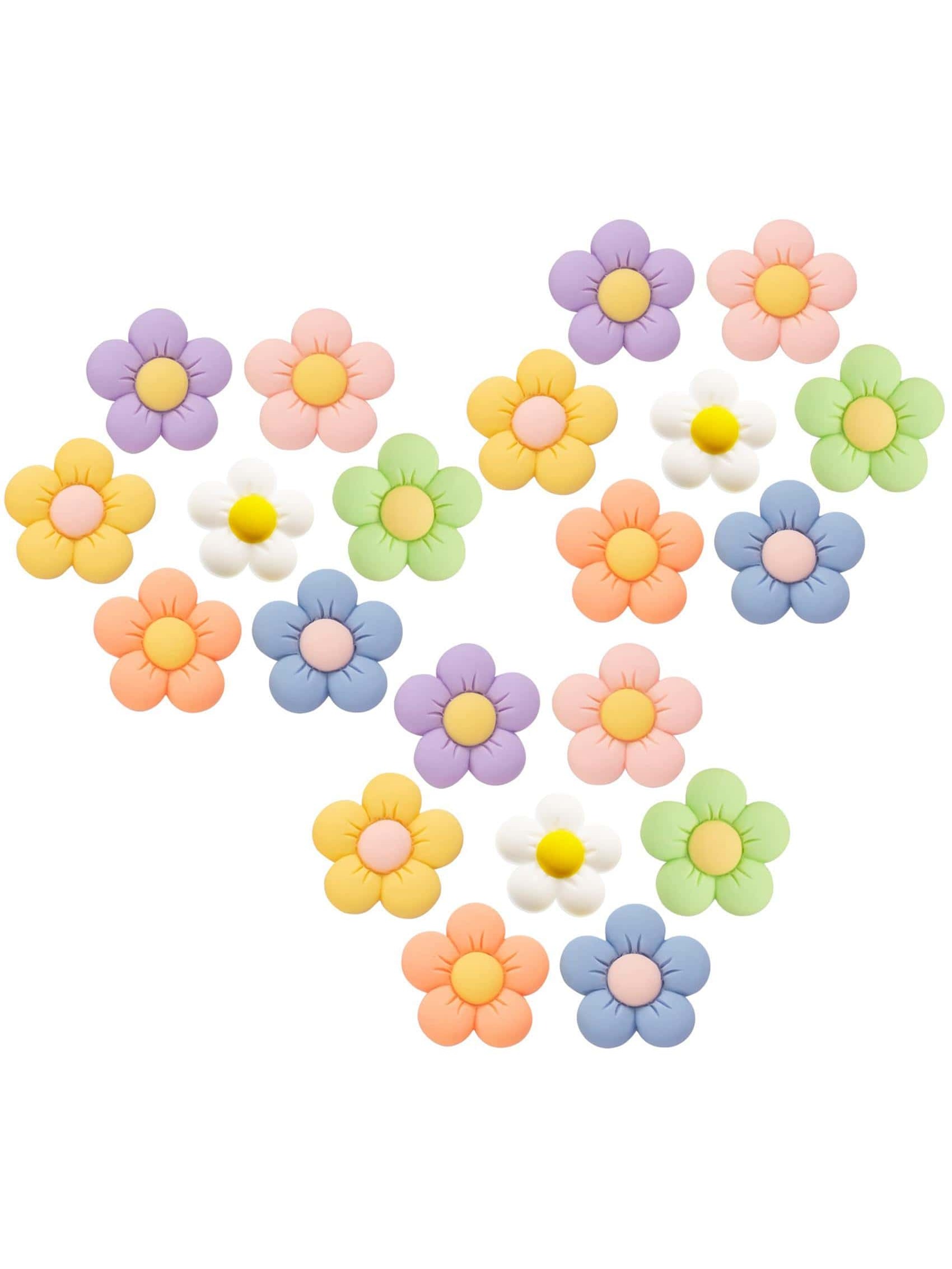 21PC Flower Shoe Charms for Clog Shoe Decoration with Buttons for Clog Sandals,Shoe Accessories Pack for Kid girls boys and Adult, Christmas Halloween Party Favor Birthday GIft…