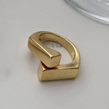 Minimalist Cuff Ring - Yellow Gold - View 3