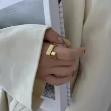 Minimalist Cuff Ring - Yellow Gold - View 2