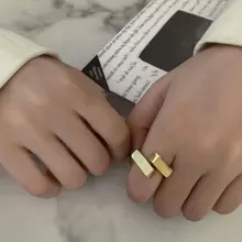 Minimalist Cuff Ring - Yellow Gold - View 5