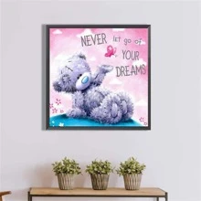 Hình gấu hoạt hình Bức tranh kim cương DIY không có khung - Nhiều màu - Xem 3