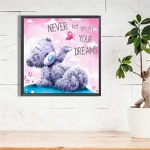 Hình gấu hoạt hình Bức tranh kim cương DIY không có khung - Nhiều màu - Xem 4