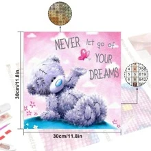 Hình gấu hoạt hình Bức tranh kim cương DIY không có khung - Nhiều màu - Xem 2