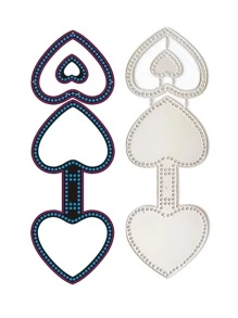 1 Thép Carbon Cắt Chết, Trái Tim Sáng Tạo Thiết Kế DIY Khắc Stencil Thủ Công Chết Cho Thêu Sò, Thẻ Đánh Dấu - Bạc - Xem 3