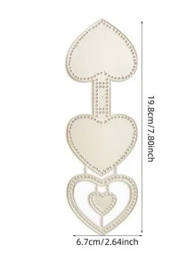 1 Thép Carbon Cắt Chết, Trái Tim Sáng Tạo Thiết Kế DIY Khắc Stencil Thủ Công Chết Cho Thêu Sò, Thẻ Đánh Dấu - Bạc - Xem 2