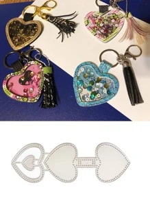 1 Thép Carbon Cắt Chết, Trái Tim Sáng Tạo Thiết Kế DIY Khắc Stencil Thủ Công Chết Cho Thêu Sò, Thẻ Đánh Dấu - Bạc - Xem 1