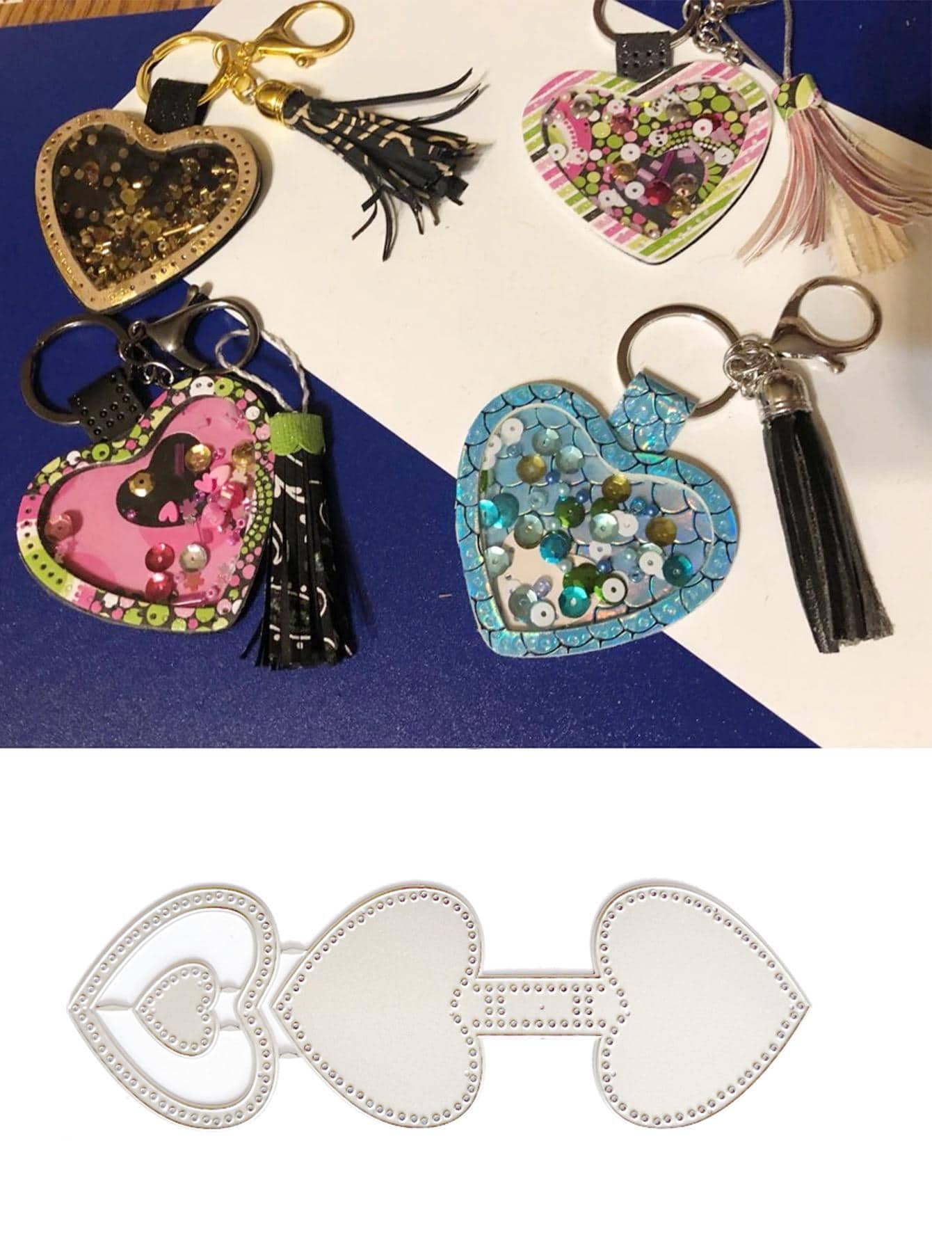 1 Thép Carbon Cắt Chết, Trái Tim Sáng Tạo Thiết Kế DIY Khắc Stencil Thủ Công Chết Cho Thêu Sò, Thẻ Đánh Dấu - Bạc - Xem 1