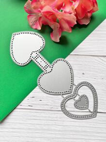 1 Thép Carbon Cắt Chết, Trái Tim Sáng Tạo Thiết Kế DIY Khắc Stencil Thủ Công Chết Cho Thêu Sò, Thẻ Đánh Dấu - Bạc - Xem 4