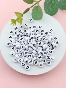 100pcs/set Random Letter Graphic DIY Bead - Multicolor - View 2