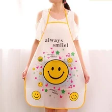 1pc Cartoon Face & Slogan Graphic Apron - Yellow - View 1