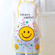1pc Cartoon Face & Slogan Graphic Apron - Yellow - View 6