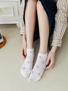 5雙花卉圖案短襪