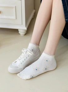 5雙花卉圖案短襪