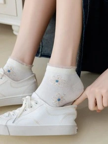 5雙花卉圖案短襪