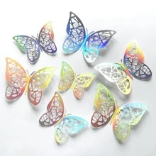 12 Miếng Dán Bướm Giấy, Hình Ba Chiều Sáng Tạo Có Thể Tháo Rời Tự Dính 3D Trang Trí Tường Bướm Cho Trang Trí Nhà - Bạc - Xem 4