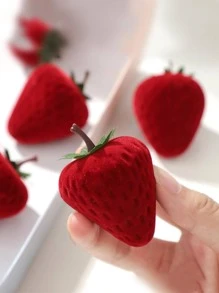 1 hộp lưu trữ nhẫn thiết kế dâu tây - Đỏ - Xem 5