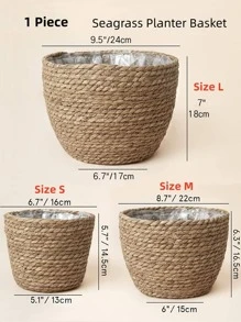 1PC Giỏ trồng cây bằng cỏ biển Giỏ trồng cây thời trang cho cây trồng trong nhà và ngoài trời Hoàn hảo để che chậu hoa và trang trí phòng - Nhiều màu - Xem 3