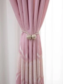 樹葉提花1片遮光窗簾 - 粉色 - 查看 7