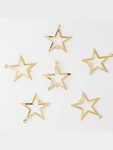 20入組/套星星DIY吊墜 - 金黃色 - 查看 2