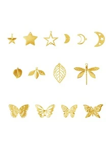 20入組/套星星DIY吊墜 - 金黃色 - 查看 4