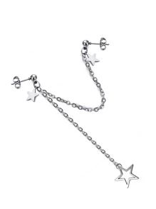 1入組星形裝飾耳環 - 銀色 - 查看 3