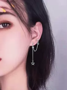 1入組星形裝飾耳環 - 銀色 - 查看 1