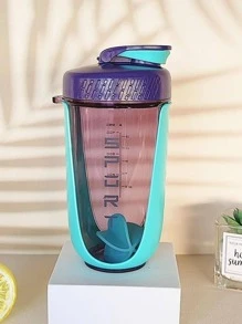 1pc Portable Shaker Bottle Sports Bottle, Water Bottle For Outdoor - Blue - View 1